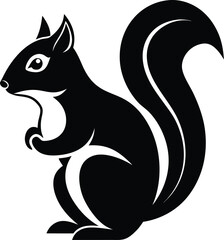 Silhouette of a squirrel, squirrel silhouette vector illustration 