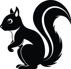 Silhouette of a squirrel, squirrel silhouette vector illustration 
