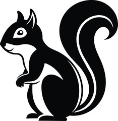 Silhouette of a squirrel, squirrel silhouette vector illustration 