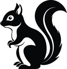 Silhouette of a squirrel, squirrel silhouette vector illustration 