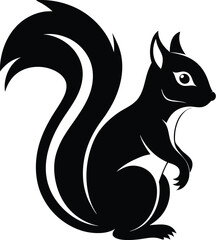 Silhouette of a squirrel, squirrel silhouette vector illustration 