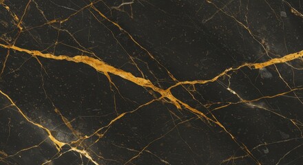 Dark Marble with Gold Veins Close-Up