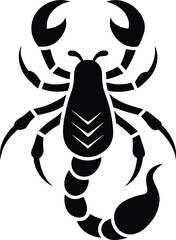Silhouette of a scorpion, scorpion silhouette, scorpion animal silhouette vector illustration 