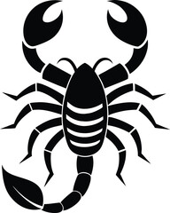 Silhouette of a scorpion, scorpion silhouette, scorpion animal silhouette vector illustration 