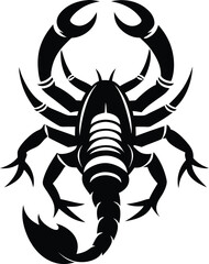 Silhouette of a scorpion, scorpion silhouette, scorpion animal silhouette vector illustration 