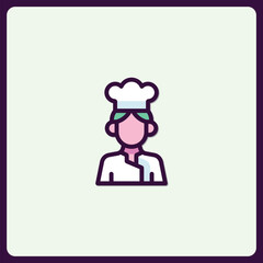 Chef Icon Graphic Symbolizing Culinary Profession and Gastronomy Expertise