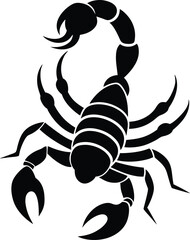 Silhouette of a scorpion, scorpion silhouette, scorpion animal silhouette vector illustration 