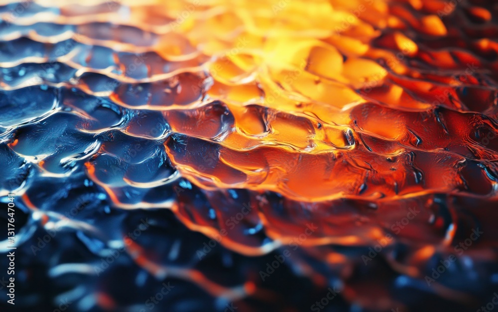 Aufkleber abstract fluid surface with waves and vibrant color gradients for background