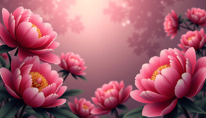 Peonies in rich shades of pink and red create a gorgeous backdrop 