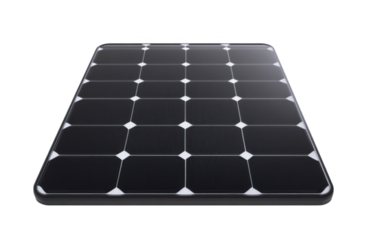 Solar panel isolated on a white background, in a simple style, as a PNG image - Powered by Adobe