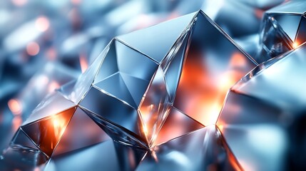 Abstract geometric shapes 3D effect in metallic tones ideal for futuristic digital marketing and tech graphics