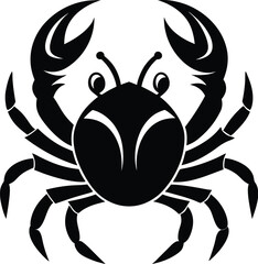 Silhouette of a crab icon, crab vector illustration 