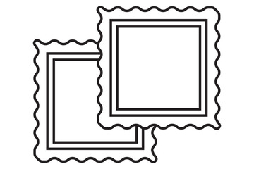  photo frames hanging on a clips. Set of photo frames. Realistic detailed photo icon design template. Blank photo frame hanging on a line. 