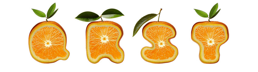 Citrus Font Q, R, S, T – Orange Slice Letters for Creative Projects