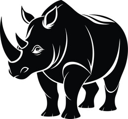 Silhouette of a rhino, rhino silhouette vector illustration 
