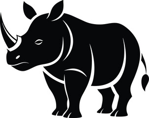 Silhouette of a rhino, rhino silhouette vector illustration 