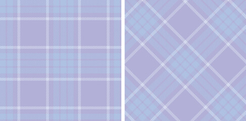 Fototapeta premium Pastel Iridescent Pale Violet Seamless Tartan Fabric Design