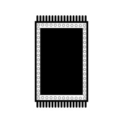 Prayer rug icon on white background. Traditional Islamic Background