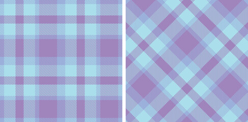 Muted Carolina Blue and Dusty Light Cyan Seamless Tartan Fabric Design