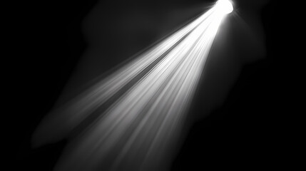 Obraz premium White spotlight beam shining down on a black background. Radiant Shadows. Illustration