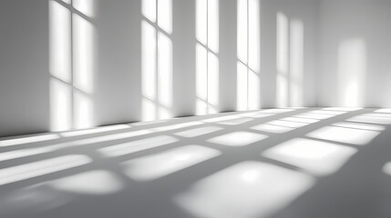 Obraz premium White wall with soft light streaks and shadow. Radiant Shadows. Illustration