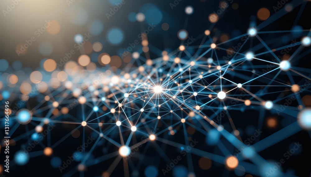 Poster abstract network visualization with bright nodes and links