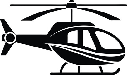 Silhouette of a helicopter, helicopter silhouette vector graphic, copter icon vector illustration  