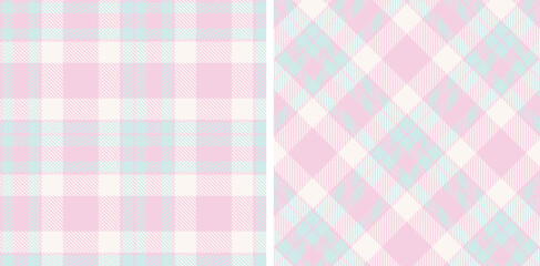 Pastel Vivid Pale Mauve Seamless Tartan Fabric Design