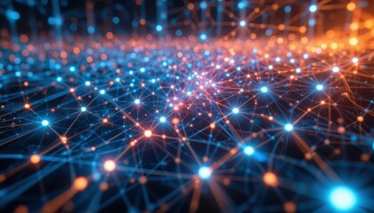 Fototapeta premium Abstract Digital Background with Network Connections and Data Points
