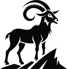 Silhouette of a goat, goat Silhouette vector illustration 
