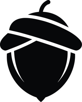 recommend clip art: Silhouette of an acorn nut, acorn silhouette vector, acorn vector icon, hazel nut black icon vector  