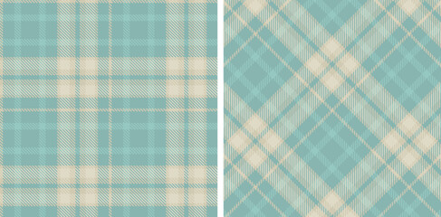 Metallic Light Grey and Smoky Greyish Teal Seamless Tartan Fabric Design