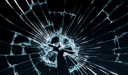 Broken glass texture overlay. Royalty high-quality free best stock of Broken glass on black background