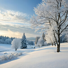 winter landscape with trees