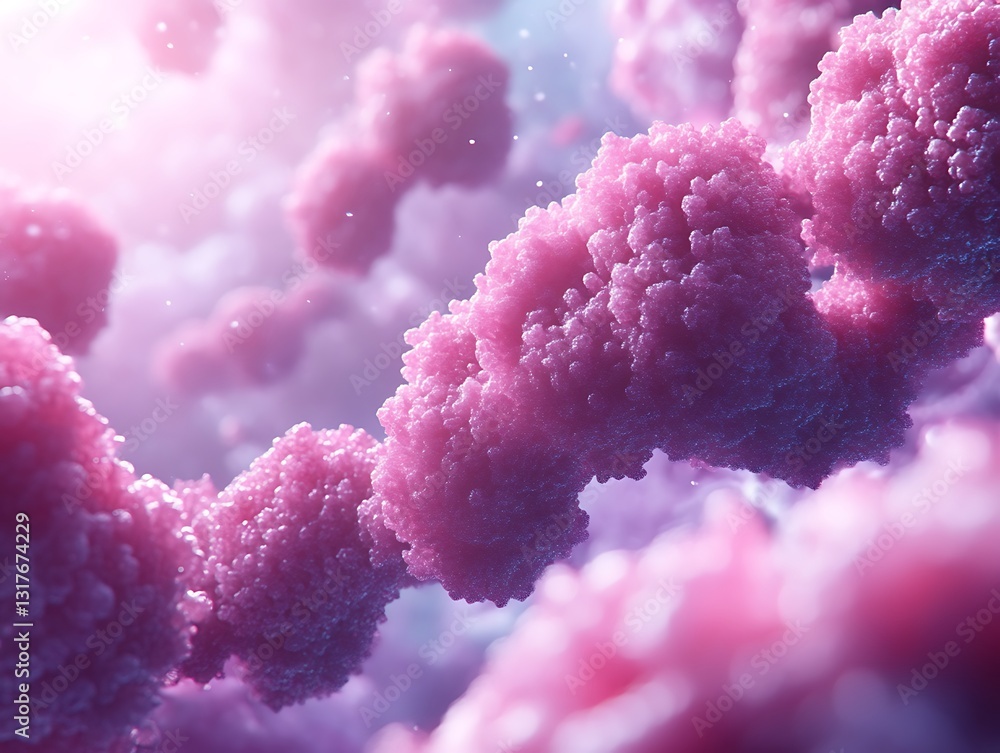 Aufkleber Abstract rendering of pink clusters with a blurred atmospheric effect