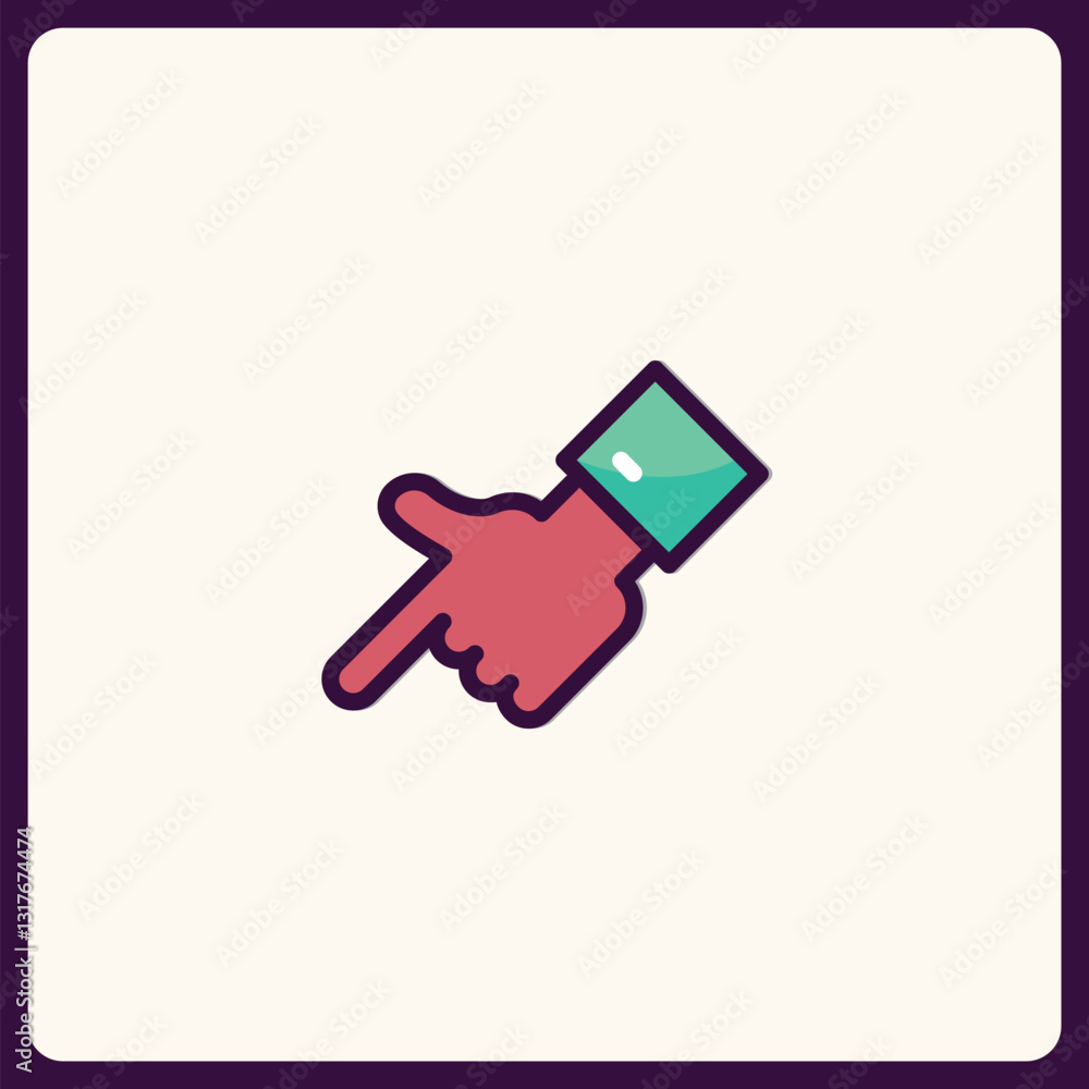 Aufkleber minimalist pointing hand graphic offering a subtle directional cue or navigation element