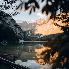 sunset in the mountains