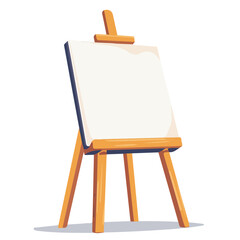 2D flat vector illustration Canvas on an easel icon isolated on a white background.

