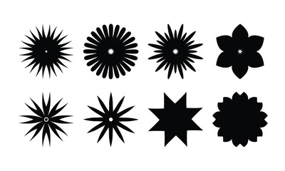 flower icon collection. flower icon vector art. abstract silhouettes of flowers icons