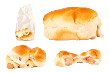Sausage Bread isolated on white background