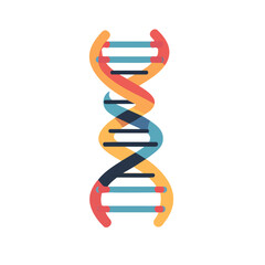 2D flat vector illustration DNA strand icon isolated on a white background.

