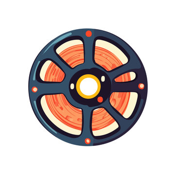 recommend clip art: 2D flat vector illustration Film reel icon isolated on a white background.
                    
                    
