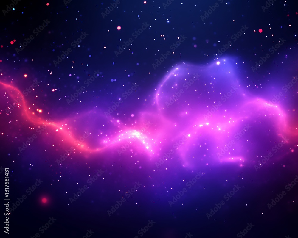 Poster a colorful cosmic nebula displayed across a deep space background