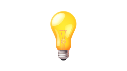Bright Yellow Light Bulb Idea Innovation Concept Energy Efficiency Glowing Illumination Electric Power Modern Design 3D Rendering