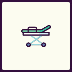 Depiction of a Medical Stretcher Icon Illustrating Healthcare Equipment