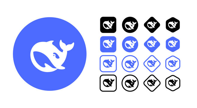 deepseek logo icons set. deepseek logo transparent png. deepseek icon vector.