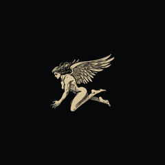Fototapeta premium Fallen angel design vector template illustration