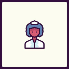 Professional healthcare practitioner icon with traditional nurse uniform elements