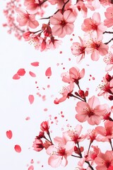 sakura flowers isolated solated on White Background – High Resolution