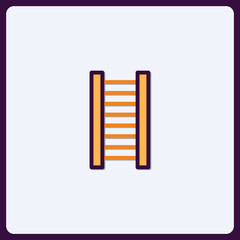 Obraz premium Minimalist Ladder Icon Illustration in Muted Tones for Graphic Design